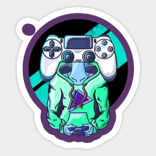 Gamer head White Sticker